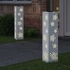 vidaXL Lumi&egrave;re de chemin LED solaire 2 pcs Blanc Acier lamin&eacute; &agrave; froid