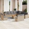 vidaXL Salon de jardin avec coussins 14 pcs beige r&eacute;sine tress&eacute;e