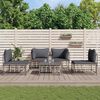 vidaXL Salon de jardin 5 pcs avec coussins anthracite résine tressée
