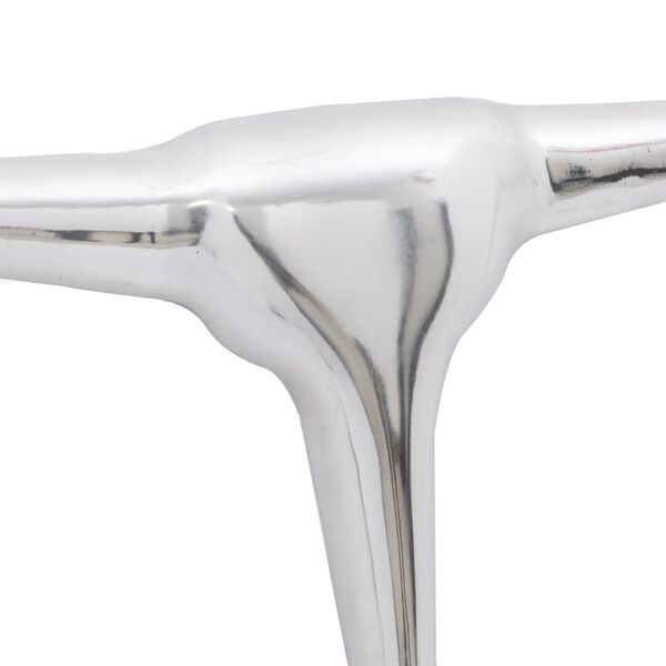 vidaXL D&eacute;coration t&ecirc;te de taureau mural Argent&eacute; 72 cm