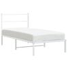 vidaXL Cadre de lit m&eacute;tal sans matelas avec t&ecirc;te de lit blanc 90x200cm