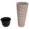vidaXL Jardini&egrave;re et int&eacute;rieur amovible moka 18/45 L PP aspect rainur&eacute;