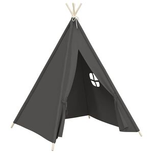 vidaXL Tente tipi d'enfants avec sac Peau de p&ecirc;che Gris 120x120x150 cm
