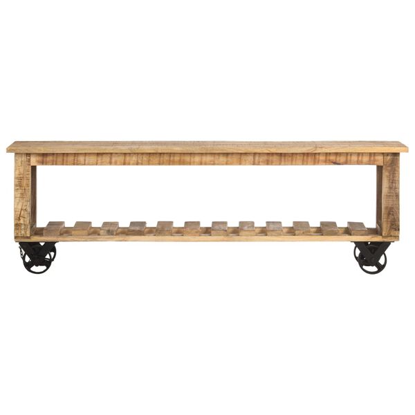 vidaXL Meuble TV 130x30x42 cm Bois de manguier brut