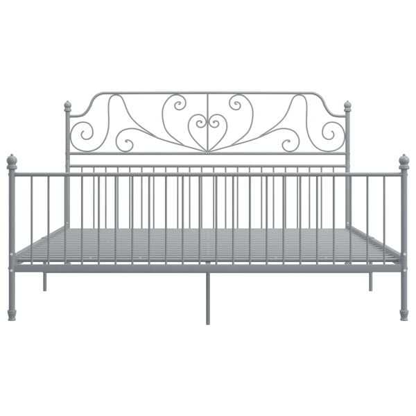vidaXL Cadre de lit sans matelas gris métal 180x200 cm