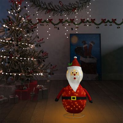 vidaXL Décoration de Noël Figurine Père Noël LED Tissu de luxe 60 cm