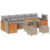 vidaXL Ensemble de canap&eacute; de jardin 10 pcs Beige et Gris clair