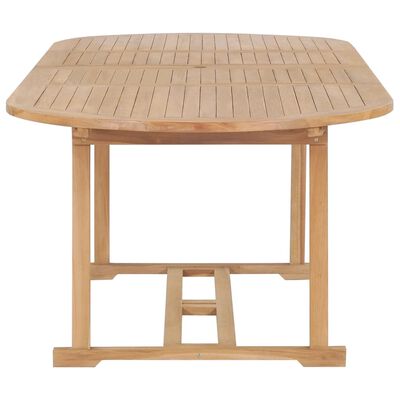 vidaXL Table extensible de jardin 180-280x100x75 cm Teck solide Ovale