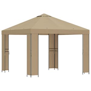 vidaXL Pavillon 3 x 3 m Beige Polyester et Acier 190 gsm