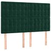 vidaXL T&ecirc;te de lit &agrave; LED Vert fonc&eacute; 144x5x118/128 cm Velours