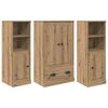 vidaXL Haut Armoire 3 pc Ch&ecirc;ne artisanal 132 x 35,5 x 103,5 cm