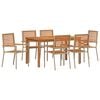 vidaXL Ensemble de salle &agrave; manger pour jardin 7 pcs Beige