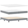 vidaXL Lit &agrave; ressorts avec matelas Gris clair 200 x 200 cm Polyester