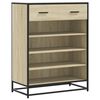 vidaXL Armoire &agrave; chaussures ch&ecirc;ne sonoma bois d'ing&eacute;nierie et m&eacute;tal