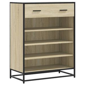 vidaXL Armoire &agrave; chaussures ch&ecirc;ne sonoma bois d'ing&eacute;nierie et m&eacute;tal