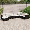 vidaXL Salon de jardin 8 pcs avec coussins noir r&eacute;sine tress&eacute;e