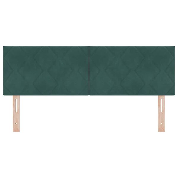 vidaXL T&ecirc;te de lit avec t&ecirc;te de lit Vert fonc&eacute; 144 cm Velours
