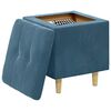vidaXL Pouf de rangement avec coussin Bleu 40 x 40 x 45 cm Velours