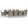 vidaXL Ensemble &agrave; manger de jardin 11pcs avec coussins gris poly rotin
