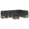 vidaXL Ensemble de canap&eacute; de jardin 8 pcs Gris polyrotin