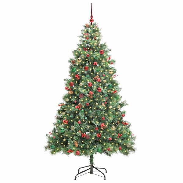 vidaXL Sapin de No&euml;l artificiel Vert 240 cm PVC et m&eacute;tal