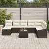 vidaXL Ensemble de canapé de jardin 9 pcs Marron 55 x 62 x 69 cm