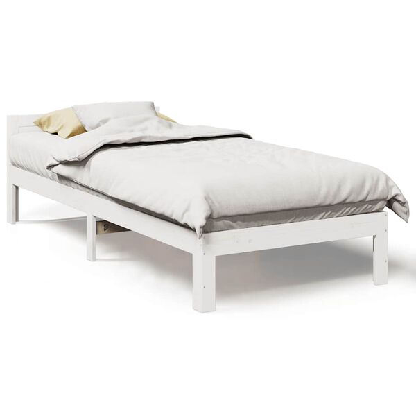 vidaXL Cadre de lit sans matelas blanc 80x200 cm bois massif de pin