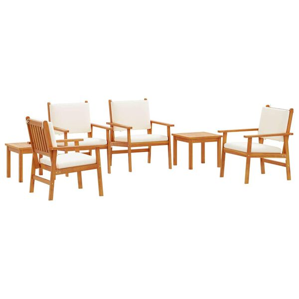 vidaXL Ensemble de canap&eacute; de jardin 6 pcs Marron Bois d'Acacia Massif