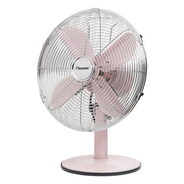 Bestron Ventilateur de bureau r&eacute;tro DFT35R 35 cm 35 W Rose