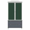 vidaXL Armoire Tableau Noir ROROS Gris et blanc 90 x 45 x 180 cm
