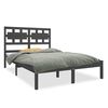 vidaXL Cadre de lit sans matelas gris 140x190 cm bois massif
