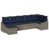 vidaXL Ensemble de canap&eacute; de jardin 7 pcs Gris et marine polyrotin