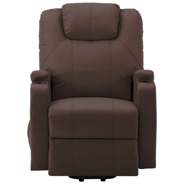 vidaXL Fauteuil de massage Marron Similicuir