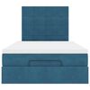vidaXL Cadre de lit ottoman avec matelas bleu fonc&eacute; 120x200 cm velours