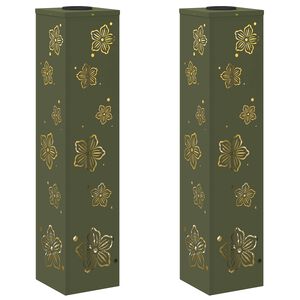 vidaXL Lumi&egrave;re de chemin LED solaire 2 pc Blanc chaud 18 x 18 x 80 cm