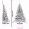 vidaXL Sapin de No&euml;l artificiel pr&eacute;-&eacute;clair&eacute; Argent 150 cm PET
