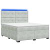 vidaXL Lit boxspring avec matelas Gris clair 180 x 200 cm Velours