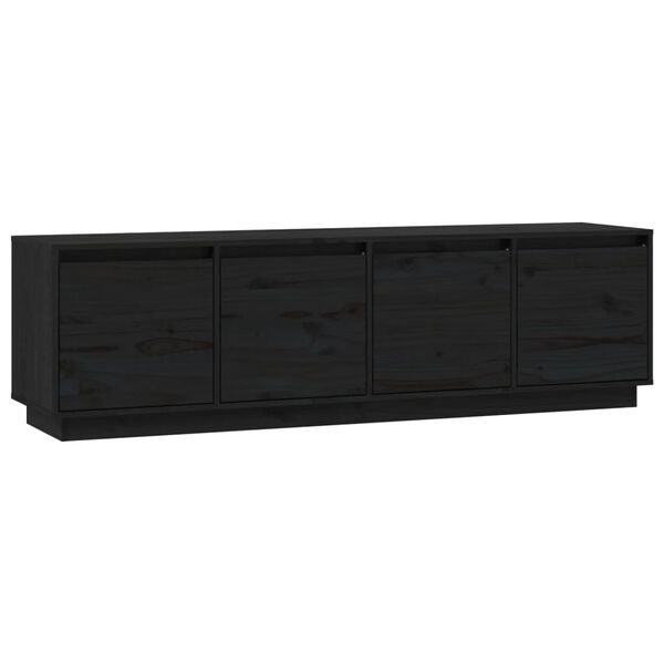 vidaXL Meuble TV Noir 156x37x45 cm Bois de pin massif