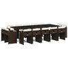 vidaXL Ensemble &agrave; manger de jardin avec coussins 15 pcs marron rotin