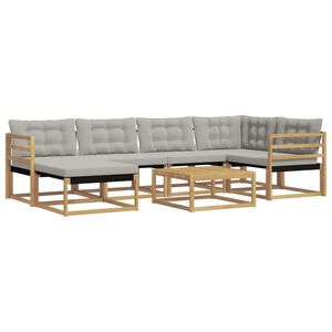 vidaXL Ensemble de canap&eacute;s d'ext&eacute;rieur 7 pc Blanc et gris clair