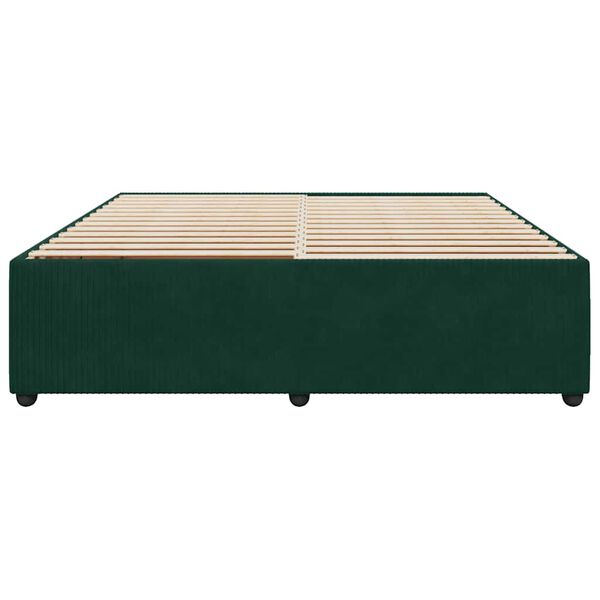 vidaXL Cadre de lit sans matelas vert fonc&eacute; 180x200 cm velours