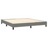 vidaXL Sommier &agrave; lattes de lit avec matelas Gris fonc&eacute; 180x200cm Tissu
