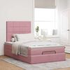vidaXL Cadre de lit ottoman avec matelas rose 120x190 cm velours