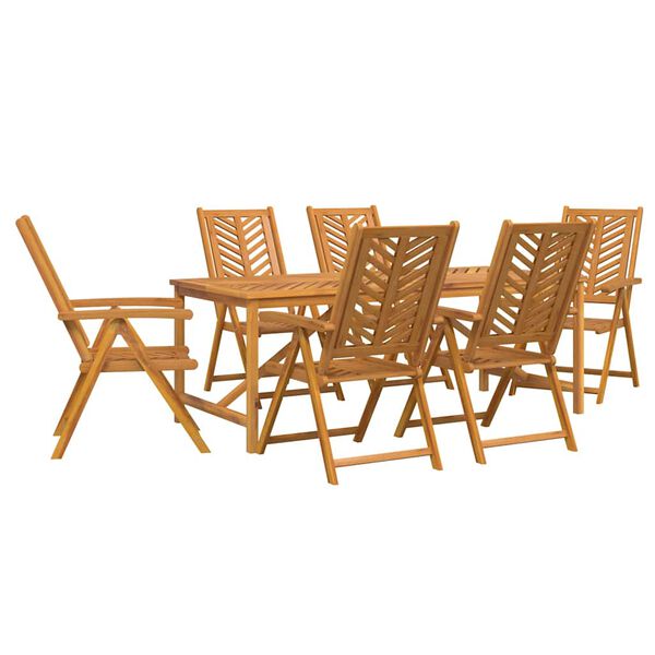 vidaXL Ensemble de salle &agrave; manger pour jardin 7 pcs Marron