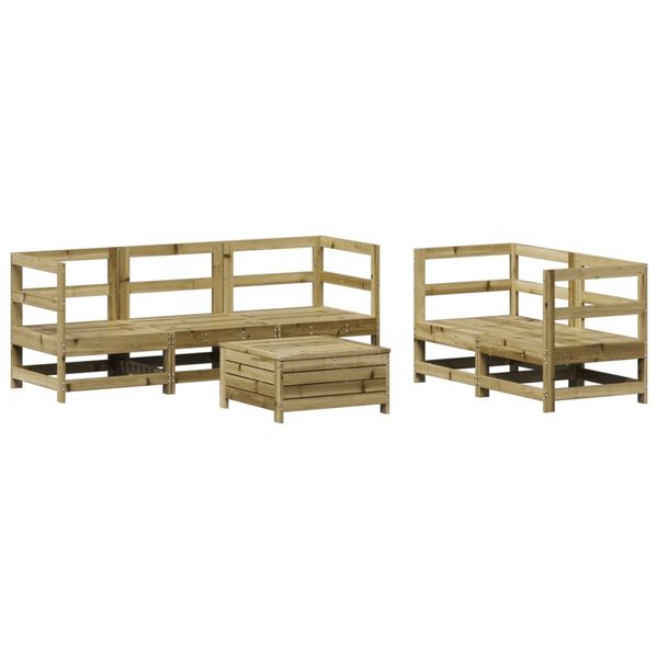 vidaXL Salon de jardin 6 pcs bois de pin impr&eacute;gn&eacute;