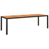 vidaXL Table de jardin 250x100x75 cm Acacia et r&eacute;sine tress&eacute;e Noir