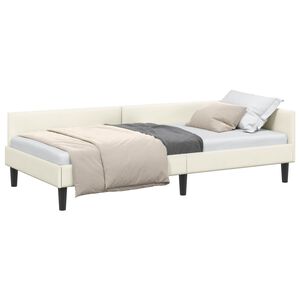 vidaXL Cadre de lit d'angle Cr&egrave;me 80 x 200 cm Velours