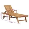 vidaXL Chaise longue avec table Bois de teck solide