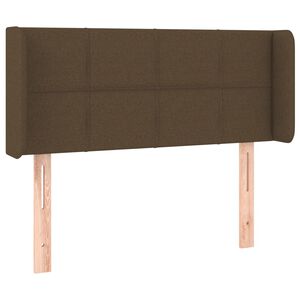 vidaXL T&ecirc;te de lit avec oreilles Marron Fonc&eacute; 83x16x78/88 cm Tissu