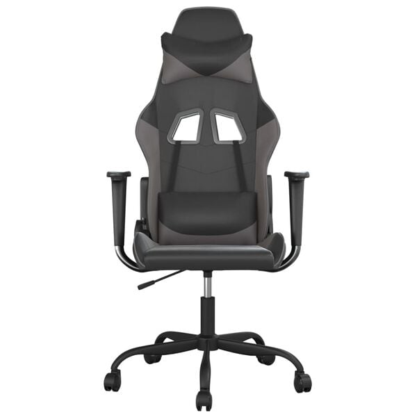 vidaXL Chaise de jeu Noir et gris Similicuir